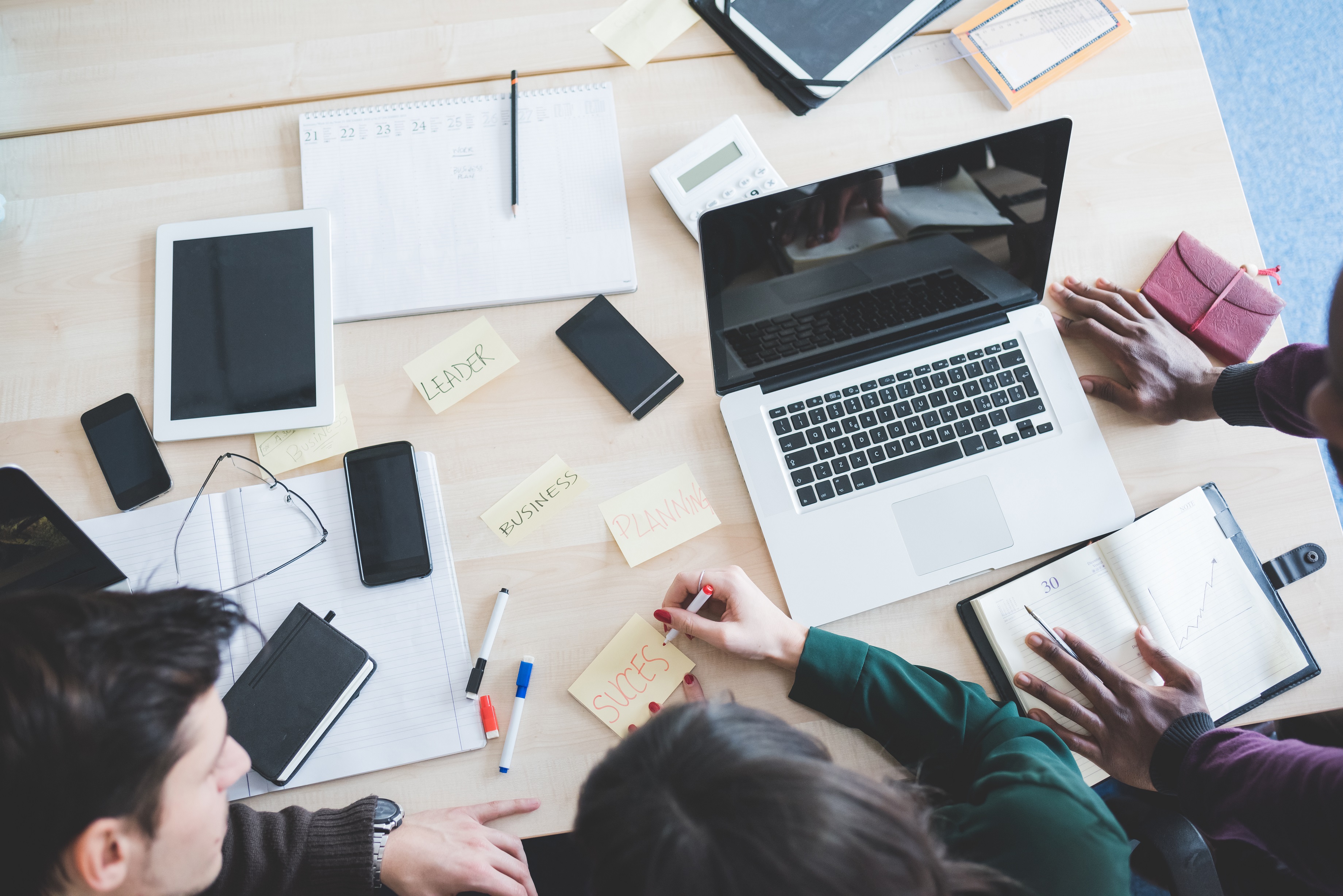 Consultants working at a desk